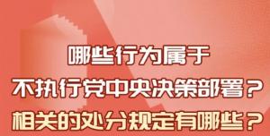 【學(xué)習(xí)在線】哪些行為屬于不執(zhí)行黨中央決策部署？相關(guān)處分規(guī)定是什么？